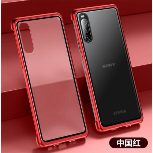 For Sony Xperia 1 III Case Metal Frame Tempered Glass Back Cover For Sony Xperia1 III Funda Capa Bumper
