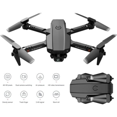 2020 NEW 2.4GHZ XT6 Mini Rc Drone With 4K/1080P HD Dual Camera 4CH Six-axis Gyroscope WiFi FPV Foldable RC Drone VS XS816 E58