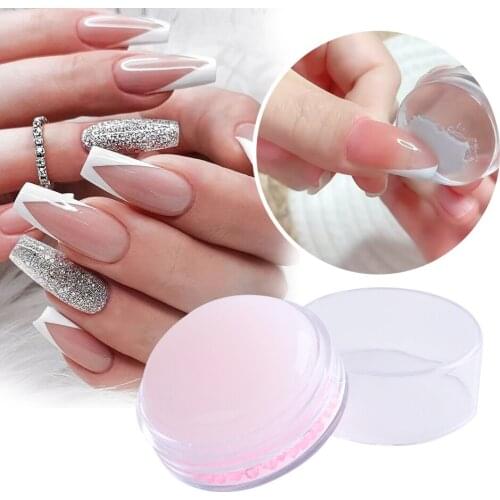 French Nail Art Stamper High Quality Milky Silicone Multifunction Print Template Tool With Cap Manicure Accessories Stamp NT1974