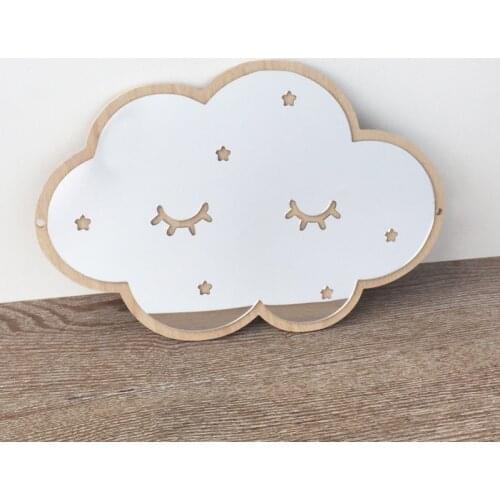 INS Nordic Nursery Decoration Decor Mirror Bunny Crown Heart Butterfly Cloud Garden Wall Art Kid Bedroom Acrylic Mirror