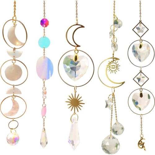 Moonlight Pendant Crystal Light Prism Car Hanging Wind Chime