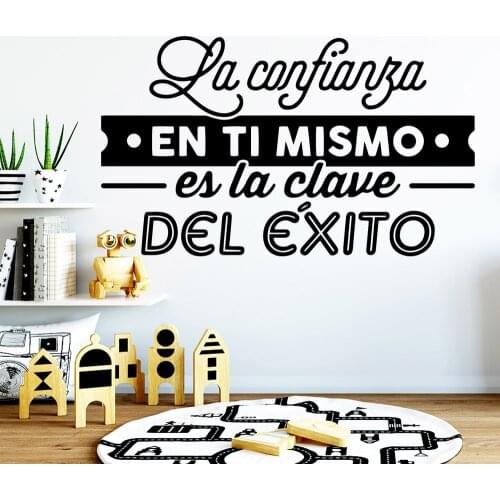 Spanish Inspirational Sentences Wall Decal Positive Quotes Vinyl Wall Sticker Art Decals For Spanish Home Decoration Murals