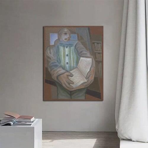 Juan Gris The Book In The Painting Canvas Painting Print Living Room Home Decoration Modern Wall Art Oil Painting Poster Picture