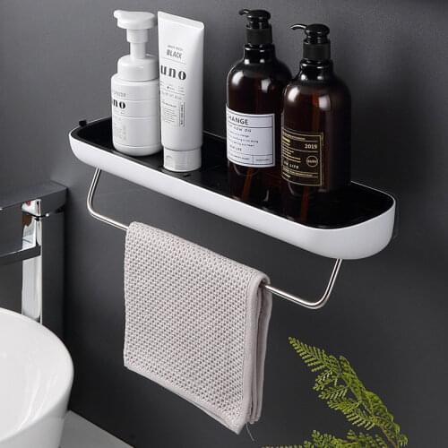 Adhesive Bathroom Shelf Organizer Wall Mounted Shampoo Spices Shower Storage Rack Holder Bathroom Accessories