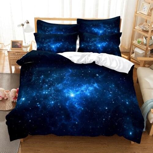 The Starry Night Sky Bedding Duvet Cover Set 3d Digital Printing Bed Linen Fashion Design Comforter Cover Bedding Sets Bed Set