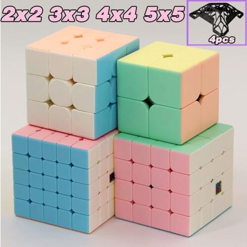 MoYu MeiLong Magic Cubes Macaron 2 3 4 5 2x2 3x3 4x4 5x5 Professional Speed Pink Cube 2x2x2 3x3x3 4x4x4 5x5x5 Stickerless Puzzle