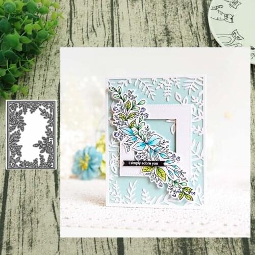 Metal Cutting dies Leaves frame 2 cut Scrapbooking Paper Craft Handmade Card Punch Art Cutter Decorative