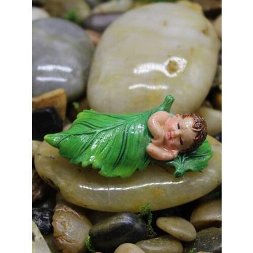 Mini Flower Fairy Character Figurine Resin Green Flower Fairy Characters Ornaments Lovely Simulation Flowerpot Gardening Decor