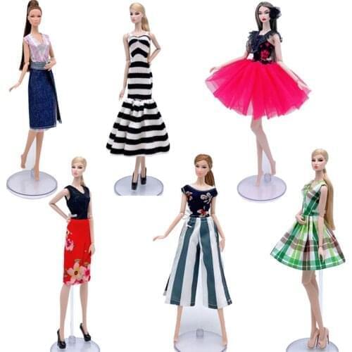 Multi-style Fashion Doll Dress For Barbie Doll Clothes Outfits Short Dresses Party Gown 1/6 Doll Accessories Kids Toy