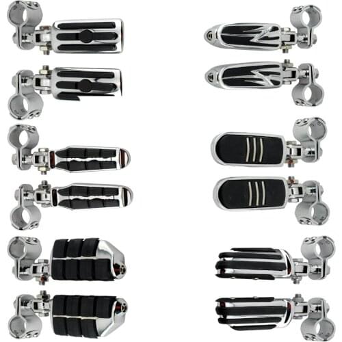 Motorcycle 1"(25mm) to 1.25"(32mm) Highway Clamp Foot Peg Foot Rests For Honda GL1800 GL1500 VT750 Yamaha XV Suzuki Harley