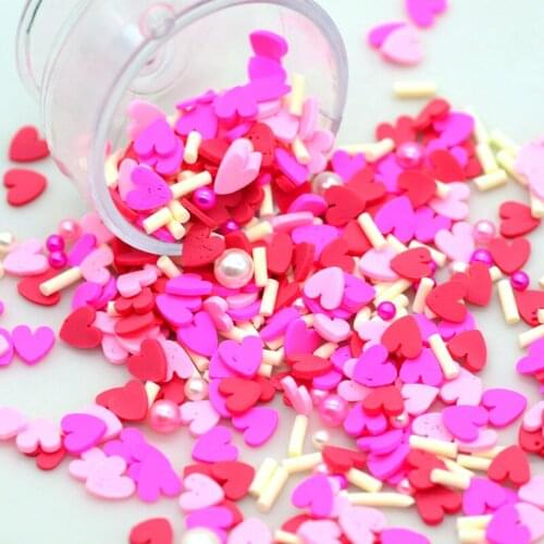 20 Gram Soft Clay Brilliant Red Pink Rose Fake Sprinkles|Slime Filling Sprinkles|Fake Cake Topping Polymer Clay Sprinkles