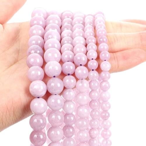 New High Quality 6-10mm Purple Natural Stone Bead For Jewelry Making DIY Round Loose Stone Bead Charm Bracelet Necklace Handmade