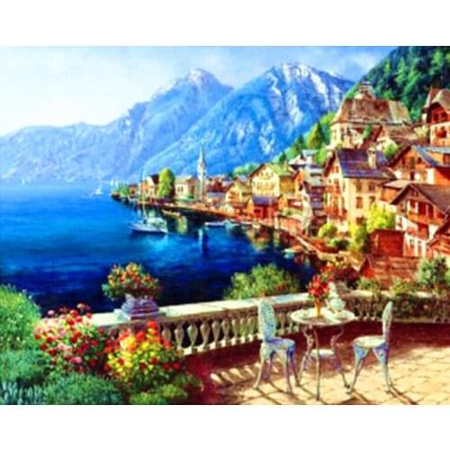 NEW Counted Cross Stitch Kits Needlework Embroidery - 14 ct Aida DMC Color DIY Arts Home Decor - Scenery 4