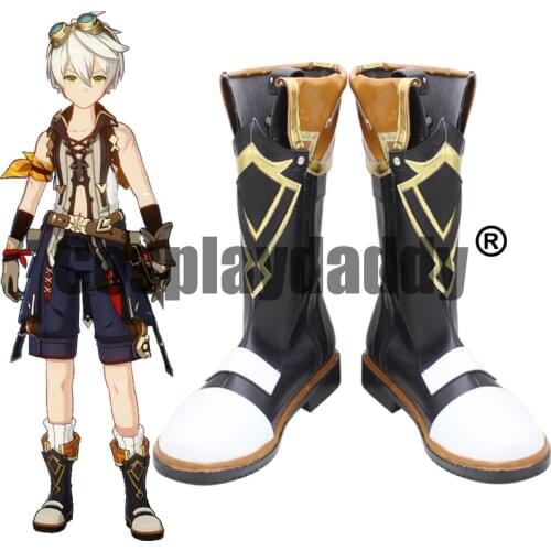 Genshin Impact Mondstadt Adventurers' Guild Bennys Adventure Team Trial by Fire Bennett Bannite Cosplay Shoes Boots X002