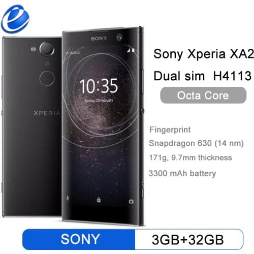 Original Sony Xperia XA2 dual sim H4133 Smatphone Octa Core 5.2" 3GB RAM 32GB ROM 23MP Camera 4G LTE XA2 Mobile Phone