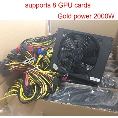 Supports 8 GPU cards 2000W power Supply 95 Plus Gold ATX12V V2.31 ETH Coin Mining Miner Power for antminer l3 Ethereum S9 S7
