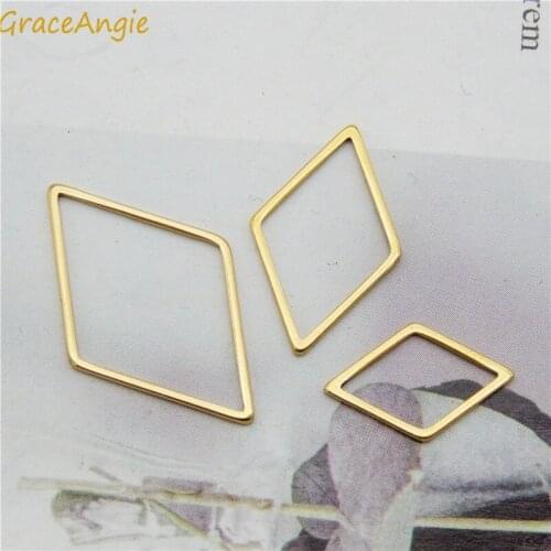 12pcs/lot Gold Silver Color Alloy Pendants Making DIY vintage geometric rhombic charms Necklace Charms Earrings Crafts Top Gift