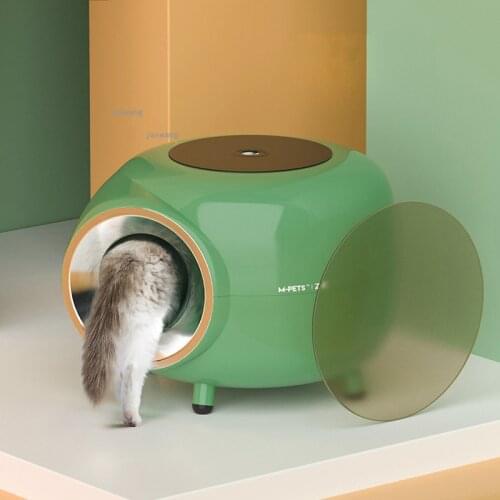 Fully Enclosed Cats Litter Box Front-entry Cat Toilet Splash-proof Kitten Plastic Bedpan Deodorizing Pet Indoor Sandbox Supplies