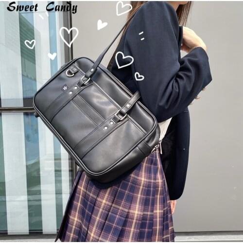 Daily Japanese Student Bags Handbags High College Students JK Uniform Bag Shoulder Bags Messenger Bags PU Leather For Women