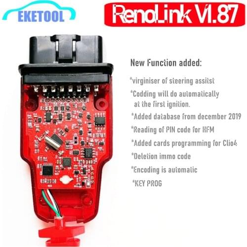 New V1.87 Renolink V1.87 for Renault ECU Programmer OBD2 Diagnostic Upgrade of RenoLink V1.52 Multi-Function Added to V1.87