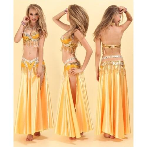 2018 Hot Selling Belly Dance Costume Bra Belt Set For Women 4 Colors To Choose