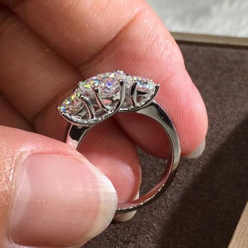 Luxury Female White Crystal Stone Ring Charm Silver Color Wedding Rings For Women Cute Love Heart Zircon Thin Engagement Ring