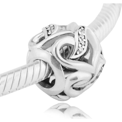 Ribbon of Love Charm Silver Beads For Jewelry Making Fits European Bracelets Sterling Silver Jewelry Woman DIY