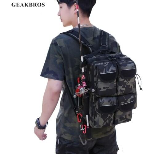 Outdoor Tactical Shoulder Backpack Fishing Tackle Bag Military Chest Bag Men Waterproof Climbing Camping Hiking Bag Storage
