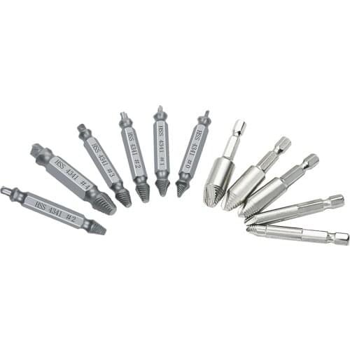 Screw Extractor Drill Bits Guide Set Broken Damaged Easy Out Bolt Stud Remover Tool