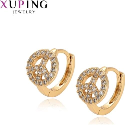 Xuping Jewelry Fashion Hoops Earrings Popular Wild Style for Women Gifts 97409