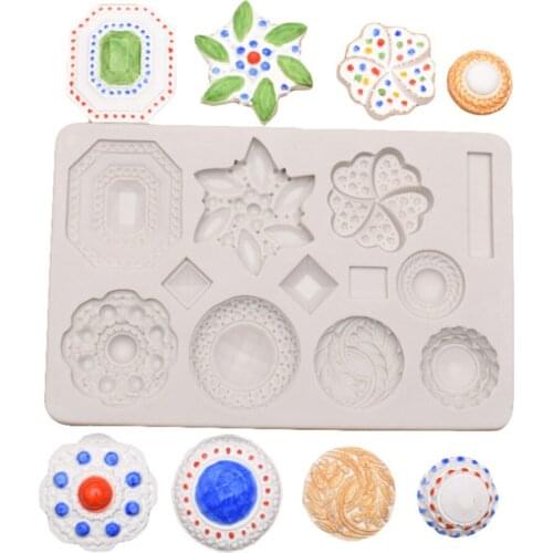 DIY Epoxy Resin Gem Jewelry Brooch Silicone Mold Soft Pottery Gypsum Crafts Ornaments Clay Modeling Gem Silicone Mold