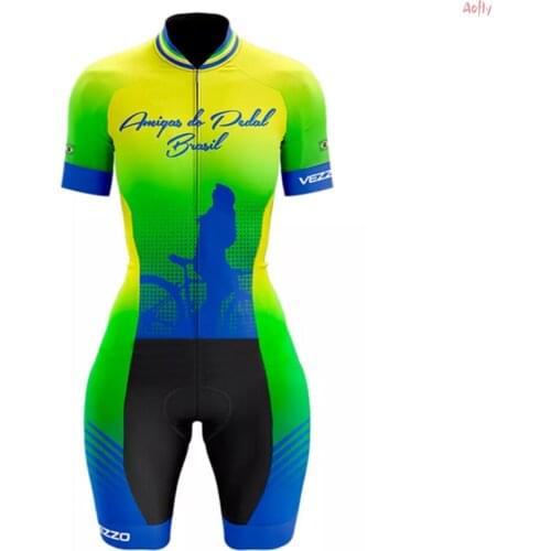 2021VEZZO Women‘s Professional Clothes Cycling Skinsuit Sets Conjunto Feminino Ciclismo Summer Bicycling Triathlon Breathable