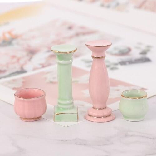1:12 Dollhouse Miniature DIY Garden Rome ceramics Flower Pot Exterior Decoration Dolls Accessories