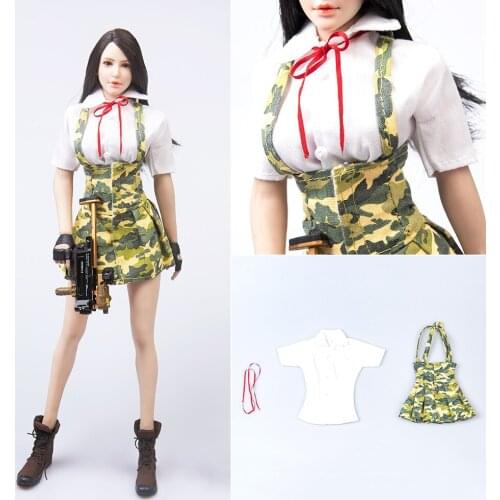 1:6 Female Clothes Model TYM106 Colorful Tactical Outfit Skirt Set Fit 12'' Ph Female Body Action Figure Clothing In Stock