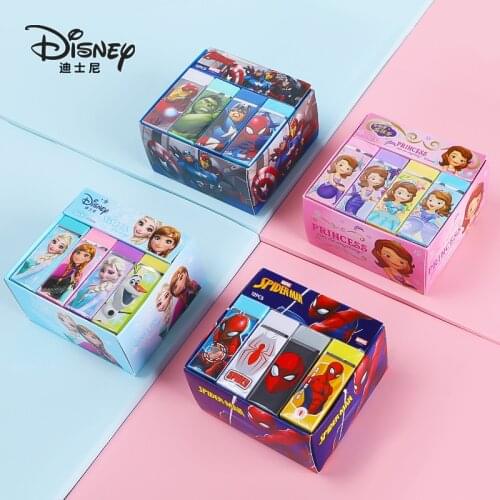 12pcs/set Disney Frozen,spiderman,The Avengers,Sofia Rubber Eraser Drawing Sketch Pencil Eraser Student Supplies Stationery