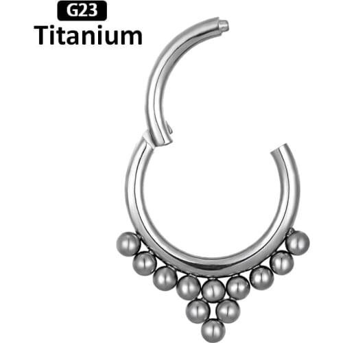 1PS New G23 Titanium High quality hight Segment Rings Open Small Septum Nose Earrings piercing Fashion Jewelry