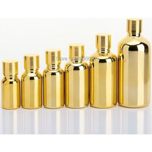 20ml 0.67OZ High Grade gold plated bottle empty diy glass vials essentical oil bottle F278
