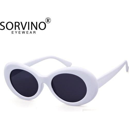 SORVINO Vintage Kurt Cobain Goggles Oval Sunglasses Women Men Brand Designer Sun Glasses Yellow Pink Purple Shades Oculos SVN75