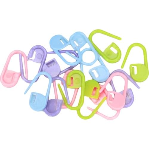 20x Multi-color Knitting Crochet Craft Locking Stitch Needle Clip Markers Holder Plastic Pins for Stitching Knitting Crocheting