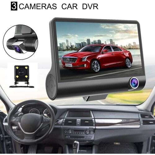 4 inch HD 1080P Three Lens Car Dash Camera Night Vision Cam Video Driving Recorder