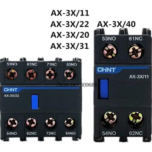 AC CHNT AX-3X/11 AX-3X/22 AX-3X/20 AX-3X/31 Contactor Auxiliary Contact blocks Used for NXC Contactor F4 Upgraded Version CHINT