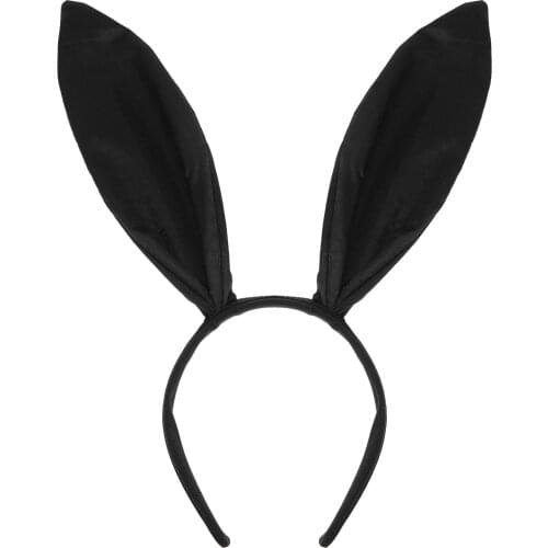 2p Black Rabbit Bunny Ears Cosplay Party Sweet Long Rabbit Bunny Ears Bandana Hair Hoop Cartoon Halloween Gift Hair Accessories