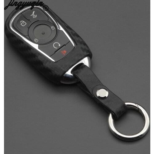 Jingyuqin Carbon Fiber Silicone Car Key Case Cover Remote Fob Keychain for OPEL Astra Buick ENCORE ENVISION NEW LACROSSE