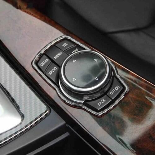 Carbon Fiber Center Console Multimedia Frame Decoration Cover Trim For BMW 1 3 5 Series X1 X3 X4 X5 X6 Car Styling