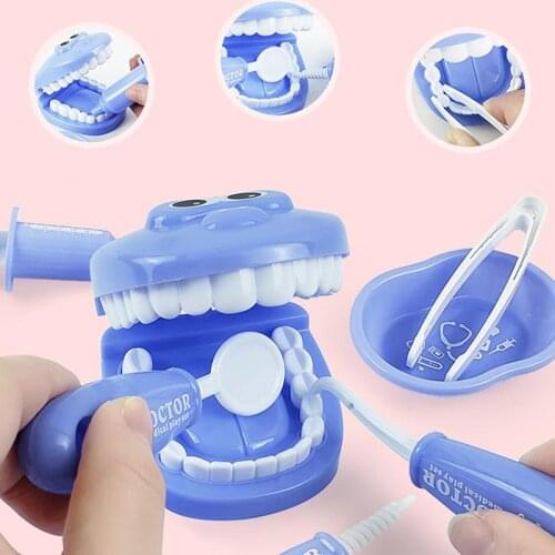 9Pcs Kids Children Pretend Play Toy Dentist Check Teeth Model Set Role Play Learing Toy
