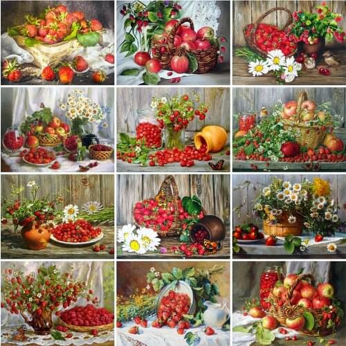 Evershine 5D DIY Diamond Painting Fruit Full Square Diamond Embroidery Daisy Landscape Rhinestone Art Kitchen Decorations