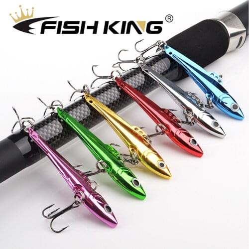 FISH KING Metal Fishing Lure 10g/15g/20g Spoon Lure Spinner Bait With 6# Treble Hook Pesca Fishing Tackle 6 Colors