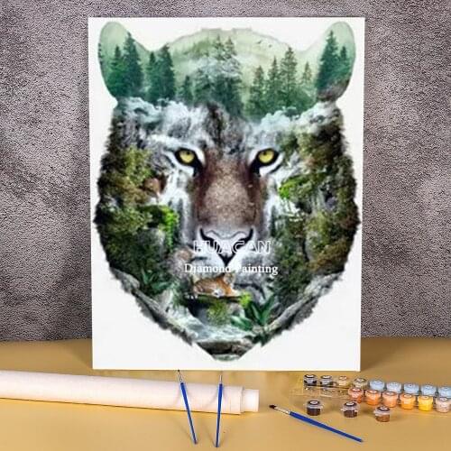 Wolf Waterfall Scenery Painting By Numbers Set Oil Paints 40*50 Canvas Pictures Loft Picture For Adults For Drawing Art