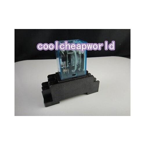 220V AC Coil DPDT LY2NJ HH62P-L JQX-13F 10A With PTF08A Socket Base