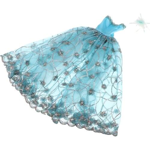 Beautiful Princess Doll Dress, Tube Top Party Dress Outfits, 1/3 BJD Doll Dress up Accessory Blue